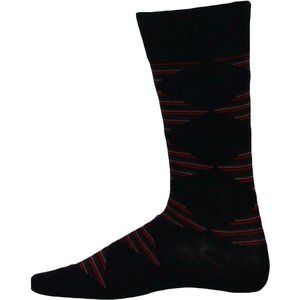 ALFANI Mens Black Striped Diamond Dress Trouser Socks 10-13 NWT